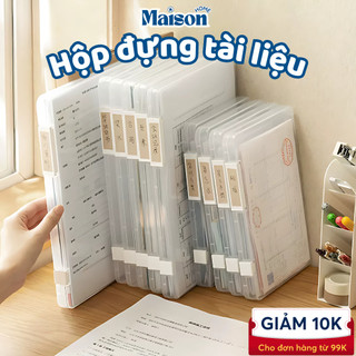 Hộp Đựng Tài Liệu A4 Trong Suốt Có Khóa Cài, Hộp Tài Liệu Chống Bụi, Bảo Vệ Giấy Tờ