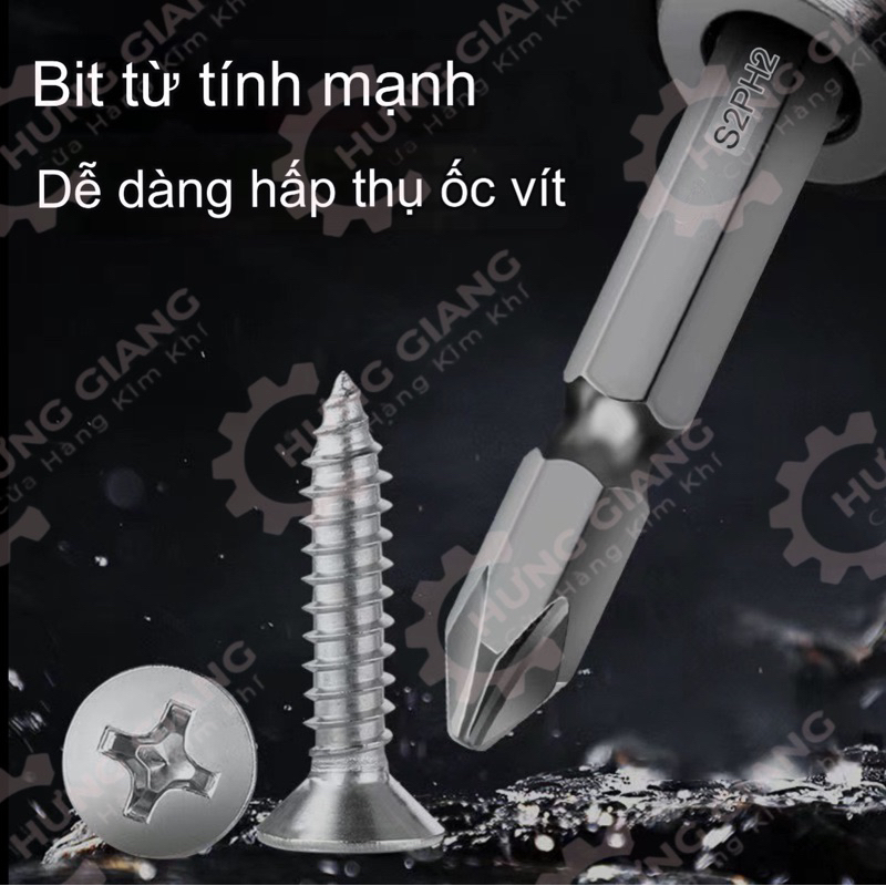 10 Đầu Bắn Vít Hai Đầu 4 Cạnh PH2 SIÊU CỨNG 65mm