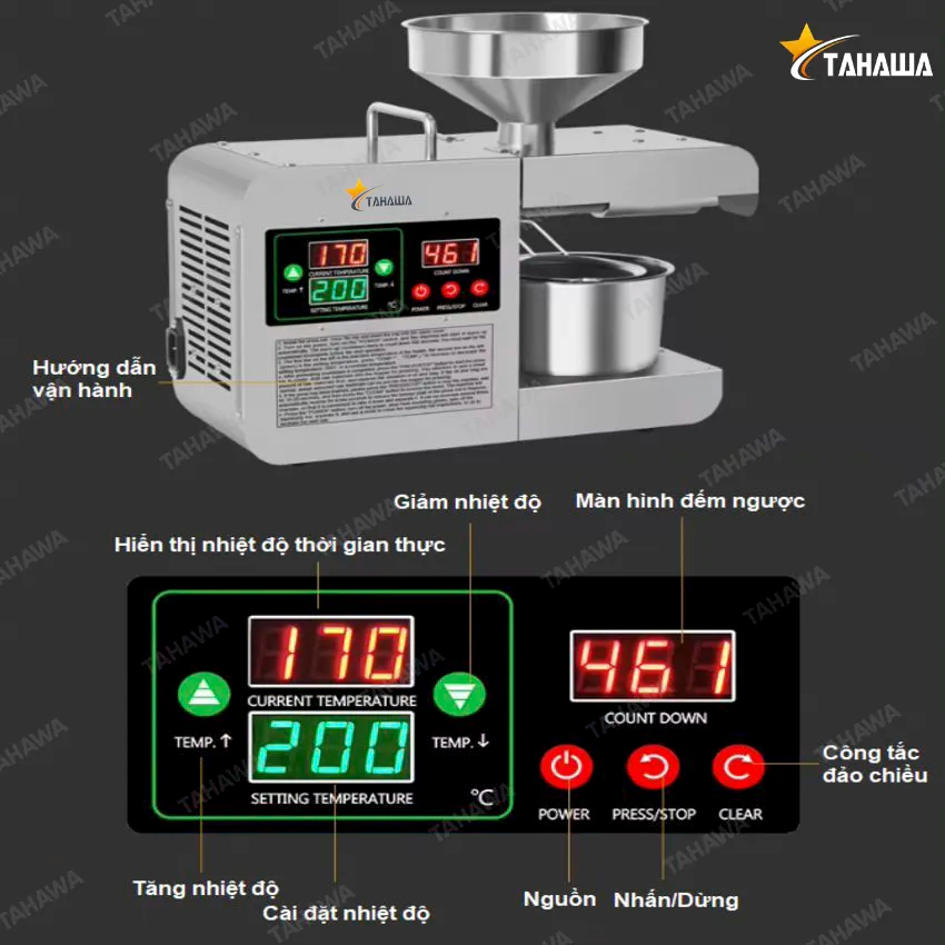 Máy ép dầu thực vật Tahawa Tahawa Nhật Bản TH-X8S-Hàng chính hãng bảo hành 24 tháng
