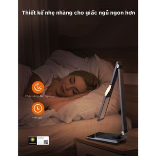 Đèn bàn LED Taotronics TT-DL050, Thân Kim Loại, 12W, Sạc không dây, Đèn học chống cận, Đèn làm việc
