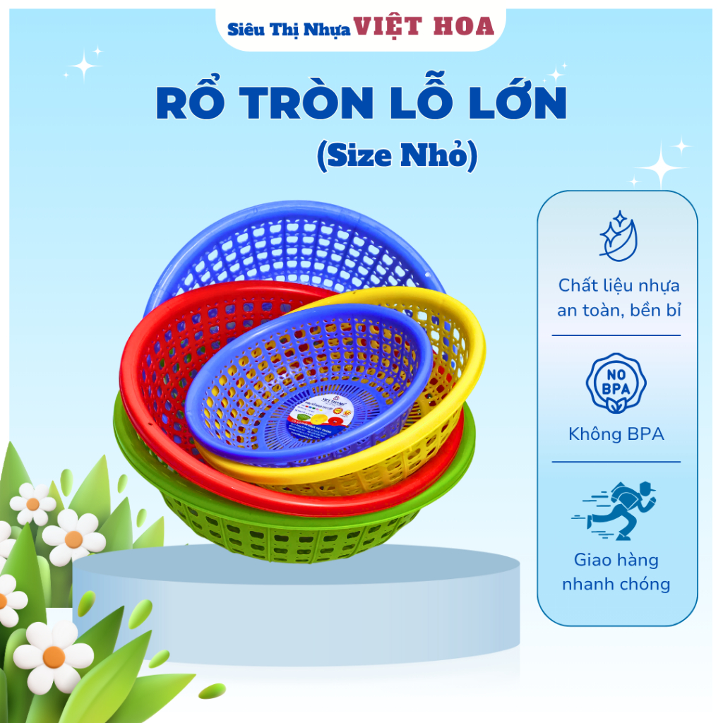 Rổ Nhựa Tròn Lỗ Lớn, Nhiều Kích Cỡ Từ 2 Tấc Đến 3 Tấc 6, Dùng Đựng Rau ...