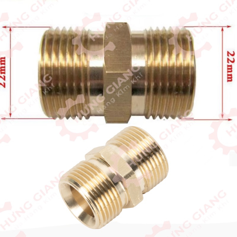 Đầu Nối Dây Ống Nước Máy Rửa Xe Ren 22mm ( đầu ren)