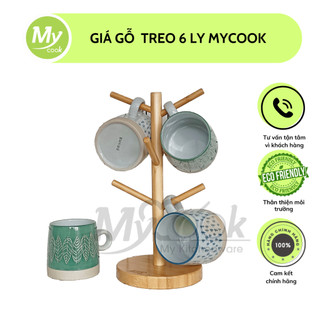 Kệ Giá Treo Ly 6 Cốc MYCOOK Bằng Gỗ Tre Decor Trang Trí Nhà Cửa Treo Ly Gỗ Tự Nhiên