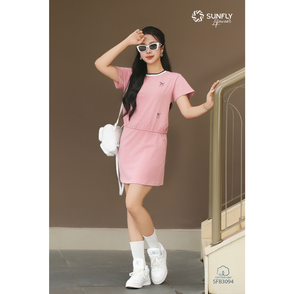 SFB3094 Set đồ nữ cotton USA áo cộc chân váy A