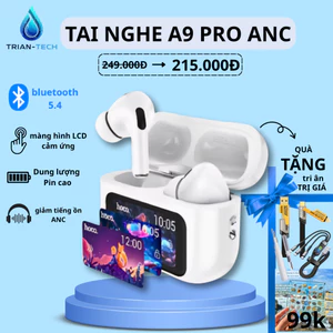 Tai Nghe Có Màn Hình A9 Pro ANC Giảm Tiếng Ồn Màn Hình LCD Cảm Ứng Micro Bass Hay Bảo Hành 12 Tháng