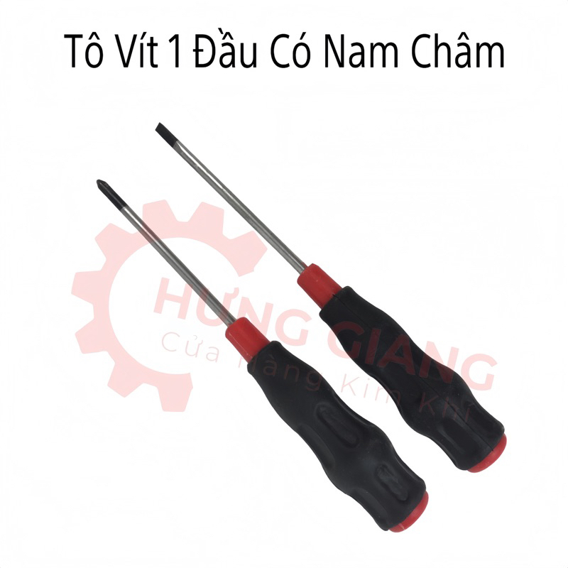 Tô Vít 1 Đầu Có Nam Châm, Tô Vít Sọc Thân 4*100mm (+) (-)