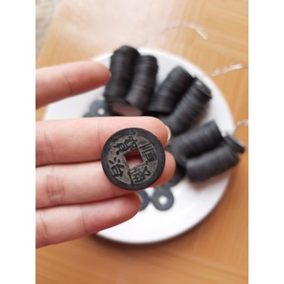 combo 5 Đồng xu màu đen kích tài vận