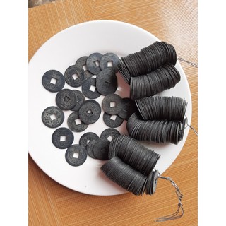 combo 5 Đồng xu màu đen kích tài vận