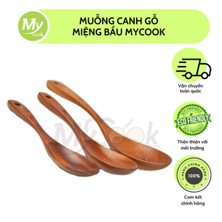 Muỗng vá canh gỗ, muôi canh gỗ miệng bầu MYCOOK an toàn xào nấu