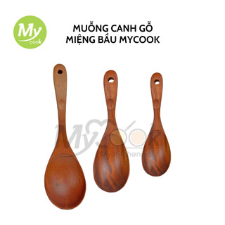 Muỗng vá canh gỗ, muôi canh gỗ miệng bầu MYCOOK an toàn xào nấu