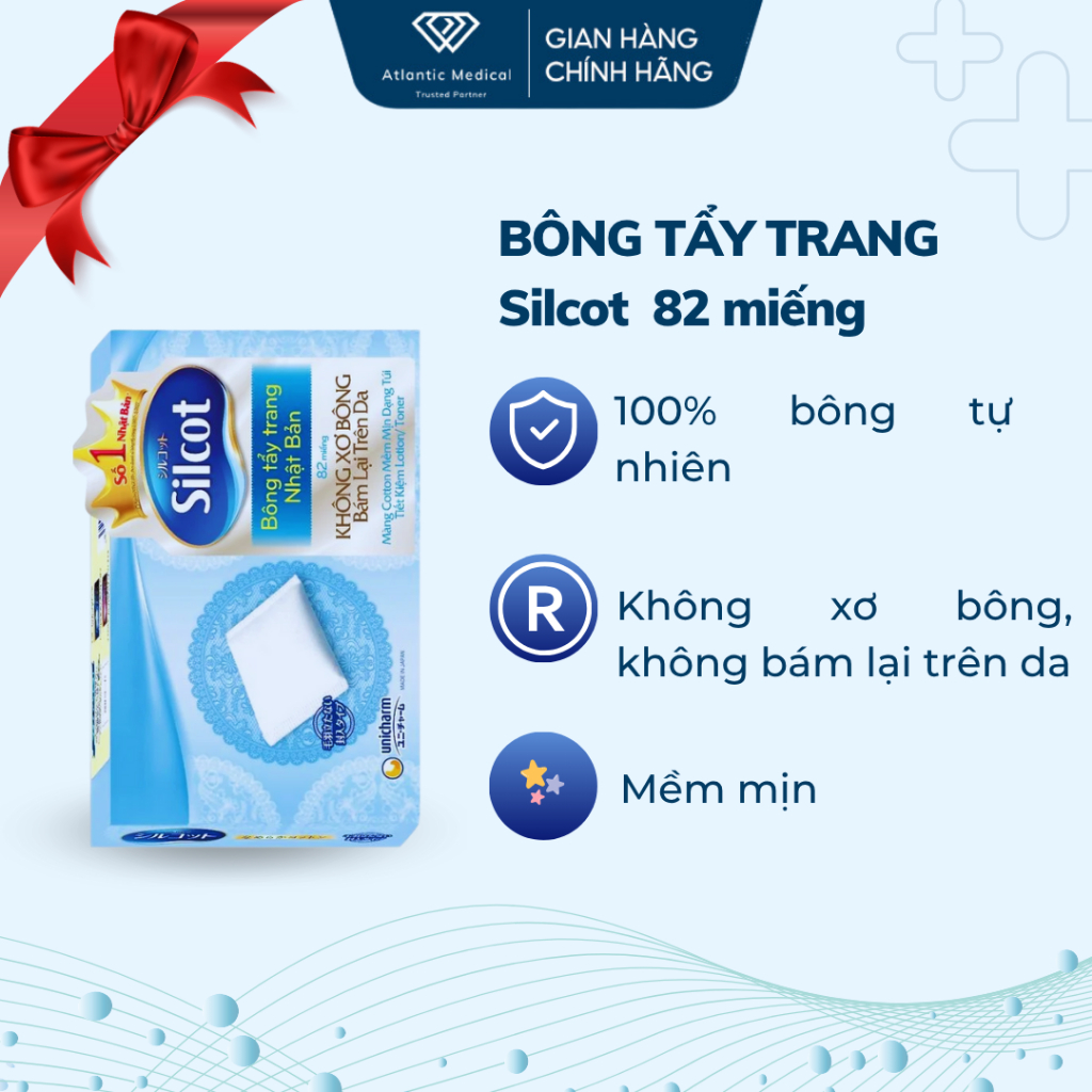 [Quà Tặng] Bông Tẩy Trang Silcot Unicharm Mềm Mịn Không Xù Hộp 82 Miếng ...