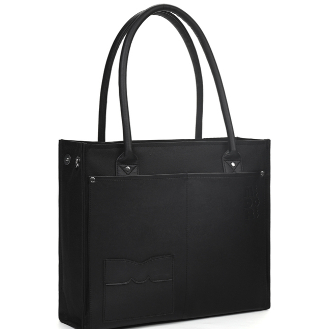 Túi Xách Jammie Tote Nam Nữ Vải Phối Da PU Đeo Vai Đựng Laptop Đi Học Làm | NICHE LUXURY
