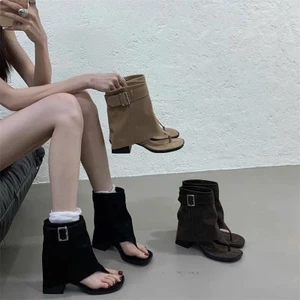 Dép Sandal Cao Bồi Mũi Kẹp Cổ Ngắn Đế Tăng Chiều Cao Sang Chảnh 2025