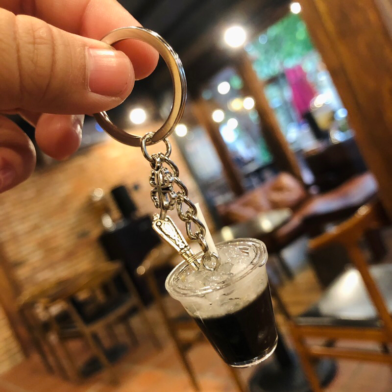 [Hàng sẵn] Móc khoá handmade ly cafe đen đá keychains quà tặng cho nam ...
