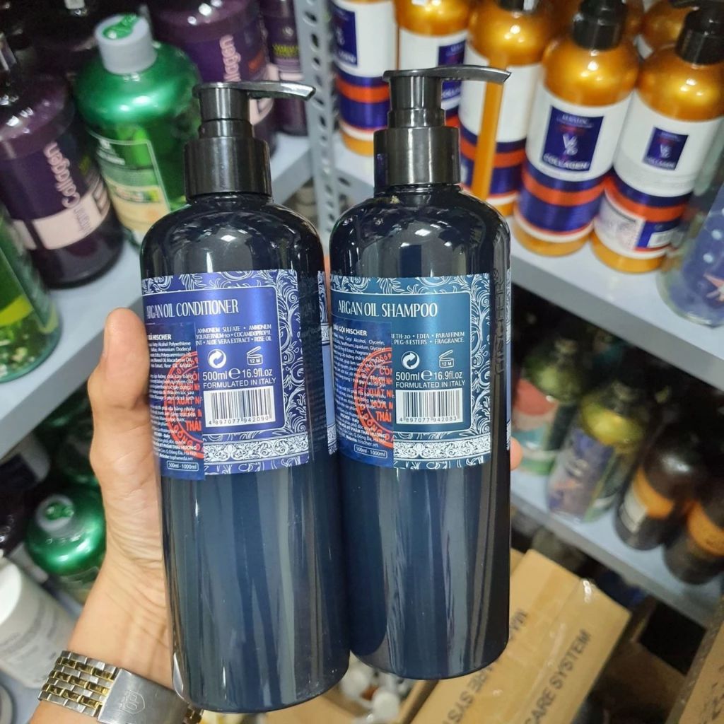 Combo Dầu Gội Xả HISCHER Collagen 500ml - 1000ml | Dưỡng Ẩm Tóc Khô Xơ, Mềm Mượt Chuẩn Salon