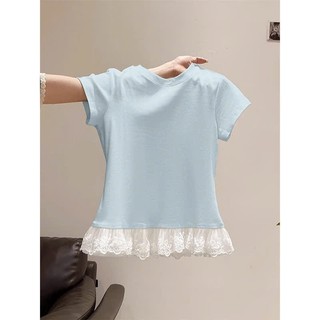 Áo Thun Cổ Tròn Tshirt Nữ Gấu Ren Cổ Tròn Ngắn Tay Chất Vải Thun Cotton WAT005