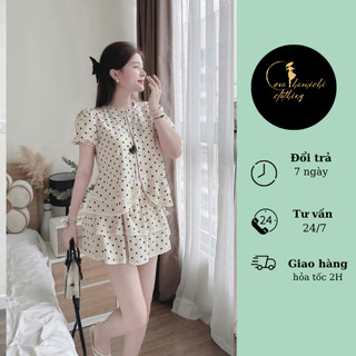 Set áo kèm quần sooc chấm bi Eva hamichi