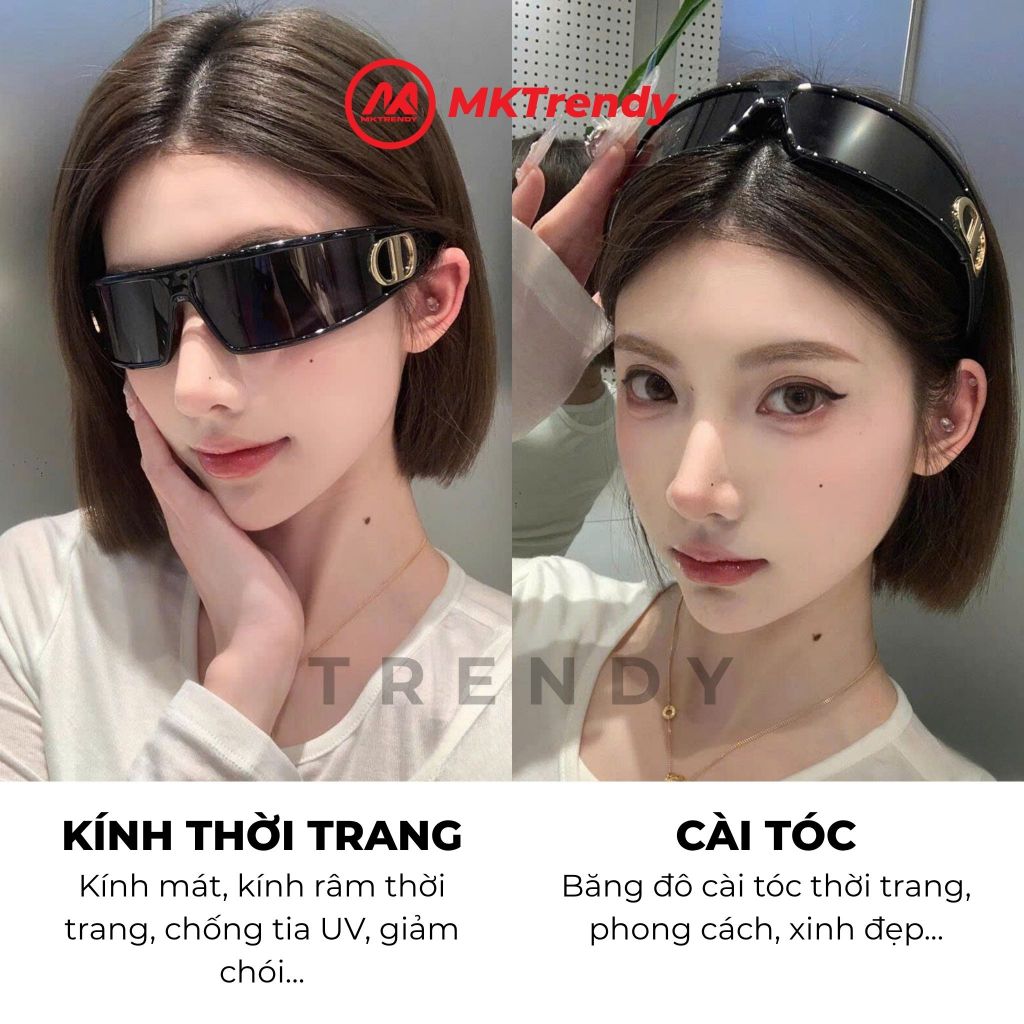 Kính râm cài tóc MKTRENDY kính mát 2 trong 1 băng đô cài đầu thời trang phong cách nam nữ T10