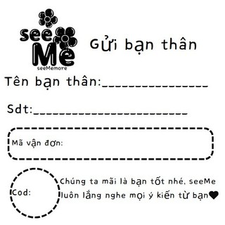 Sét 50 Phiếu ship hàng ghi tên shop, có sẵn keo dán kích thước 10x10cm