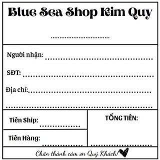 Sét 50 Phiếu ship hàng ghi tên shop, có sẵn keo dán kích thước 10x10cm