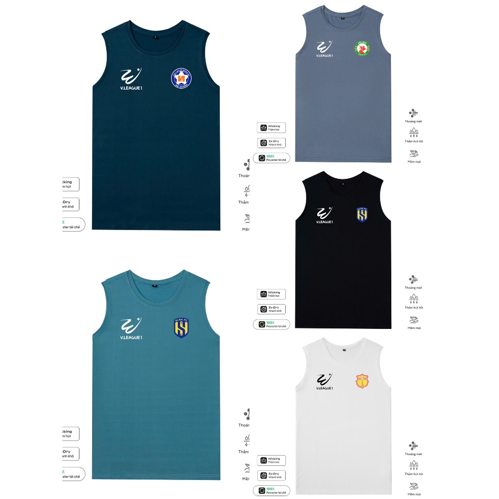 Áo Tanktop CLB Bóng Đá Việt Nam SlimFit Ôm Body Tập Gym Thể Thao Thun Lỗ Kim Ba Lỗ 4 Chiều