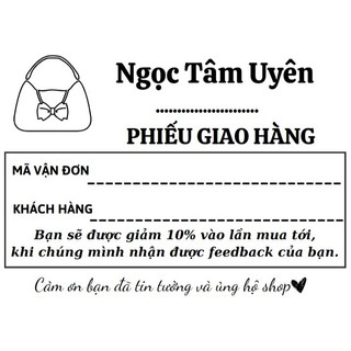 50 Phiếu ghi mã đơn hàng theo tên shop có sẵn keo dán kích thước 10x7cm
