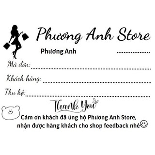 50 Phiếu ghi mã đơn hàng theo tên shop có sẵn keo dán kích thước 10x7cm