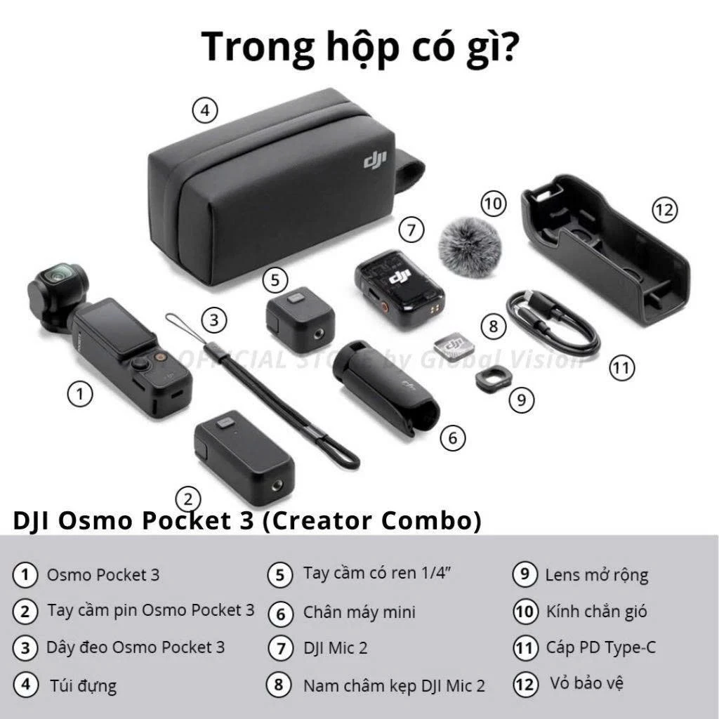 Camera hành động DJI Osmo Pocket 3 - Cầm tay bỏ túi nhỏ gọn, quay video vlog sắc nét 4K 120fps