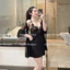 HT435 Set váy ngủ và áo choàng sexy viền ren tôn dáng, đồ ngủ lụa dáng suông sang chảnh HT435 (81+255)