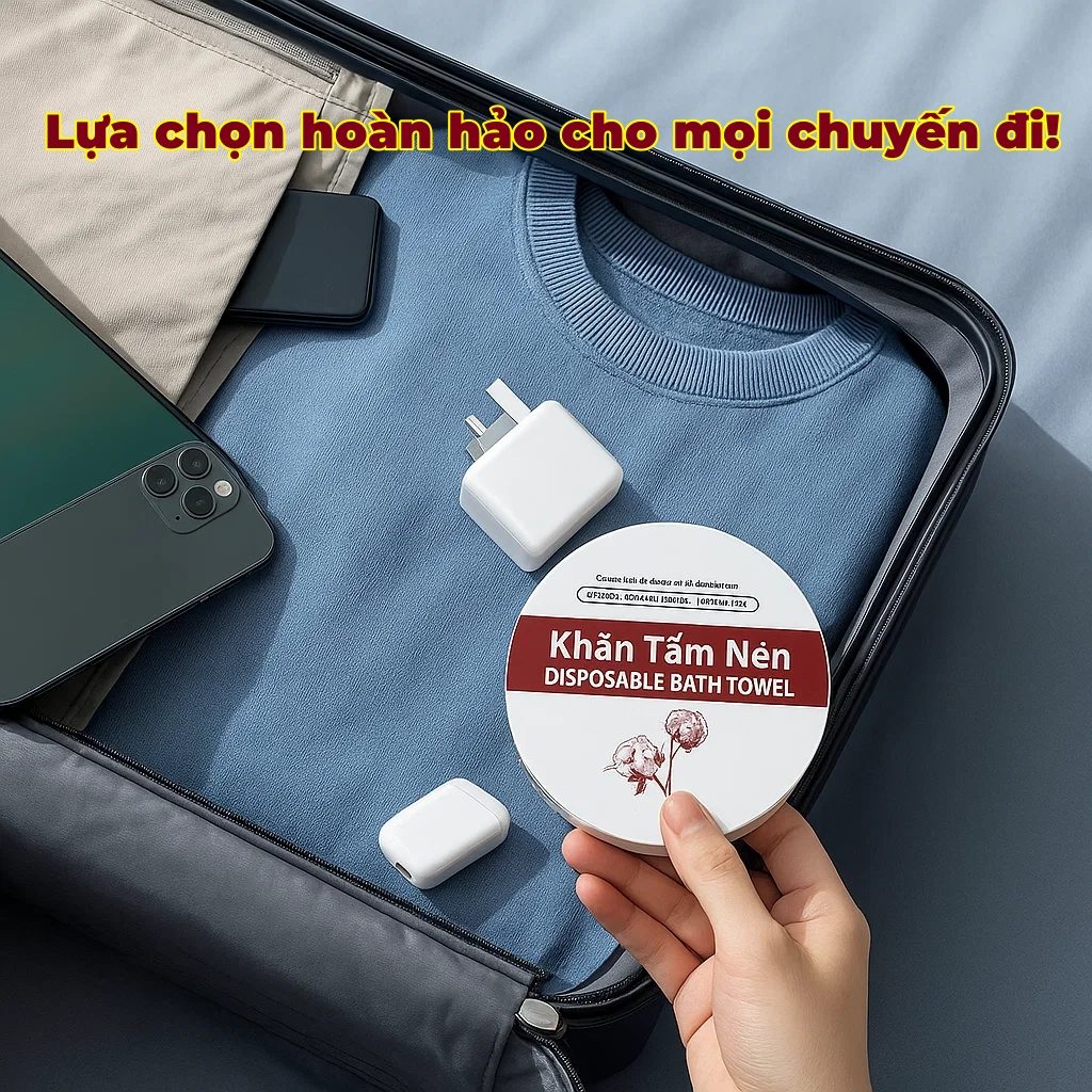 Combo 5 gói Khăn Tắm Dùng Một Lần – Nhỏ Gọn, Vệ Sinh, Tiện Lợi Cho Du Lịch, Khách Sạn, Spa