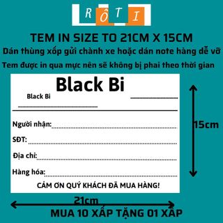 50 Tem lớn dán thùng hàng to, dán thùng xốp, hàng đi chành xe, có sẵn keo dán kích thước 15x21cm