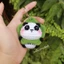 Móc khoá voi, vịt, heo, gấu trúc đội vòng hoa bằng len handmade (ảnh thật shop chụp)