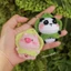 Móc khoá voi, vịt, heo, gấu trúc đội vòng hoa bằng len handmade (ảnh thật shop chụp)