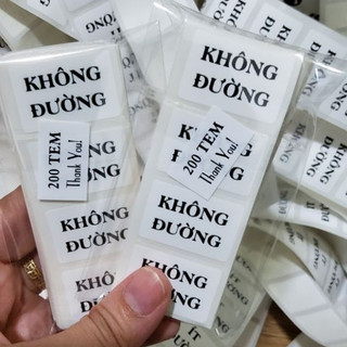 200 Tem dán note ly cafe, trà sữa, không đường ít đường không thấm nước KT 3x2cm