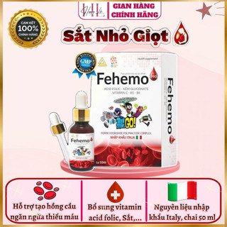 ✅[Chính hãng] Sắt nhỏ giọt FEHEMO PRO bổ sung sắt, vitamin thiết yếu cho mẹ và trẻ nhỏ