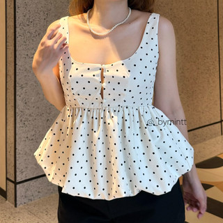 BUBBY | Áo babydoll chấm bi tùng bí phong cách dễ thương, năng động | ByMintt