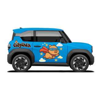 Tem 2 bên Sườn Xe Ô tô VF3, Team Decal Oto-Tem 2 bên sườn Cực Chất, Hàng 3 Lớp Chất Lượng Cao,mẫu Capybara