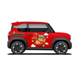 Tem 2 bên Sườn Xe Ô tô VF3, Team Decal Oto-Tem 2 bên sườn Cực Chất, Hàng 3 Lớp Chất Lượng Cao,mẫu Capybara