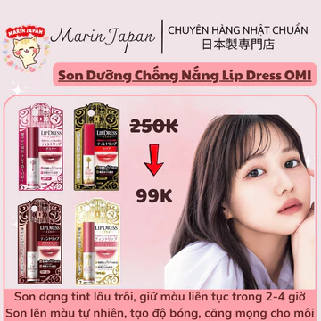 Son Dưỡng Môi Lip Dress Omi - Son Tint Dưỡng Môi bóng Chống Nắng SPF 20 Nhật Bản
