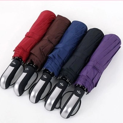 Ô Dù Che Mưa Nắng Gấp Gọn Chống Tia UV, Đẩy Tự Động 10 Nan Cứng Cáp Nhiều(cán cong) AMoc ntt95