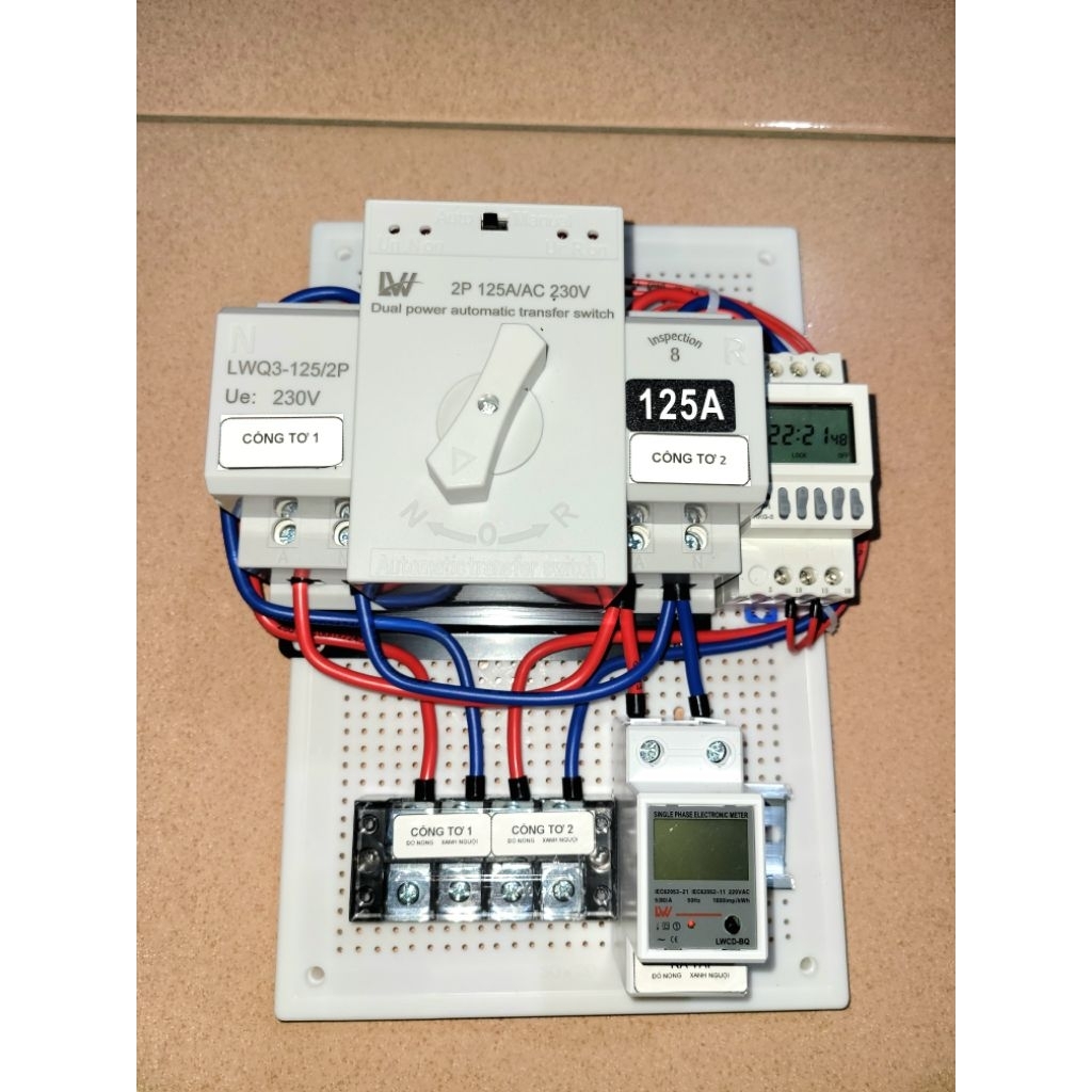 [ Tổng hợp Bảng chuyển nguồn tự động] - Cầu dao điện - ATS 125A. Hẹn giờ wifi - điện tử. Bảo hành 12 tháng