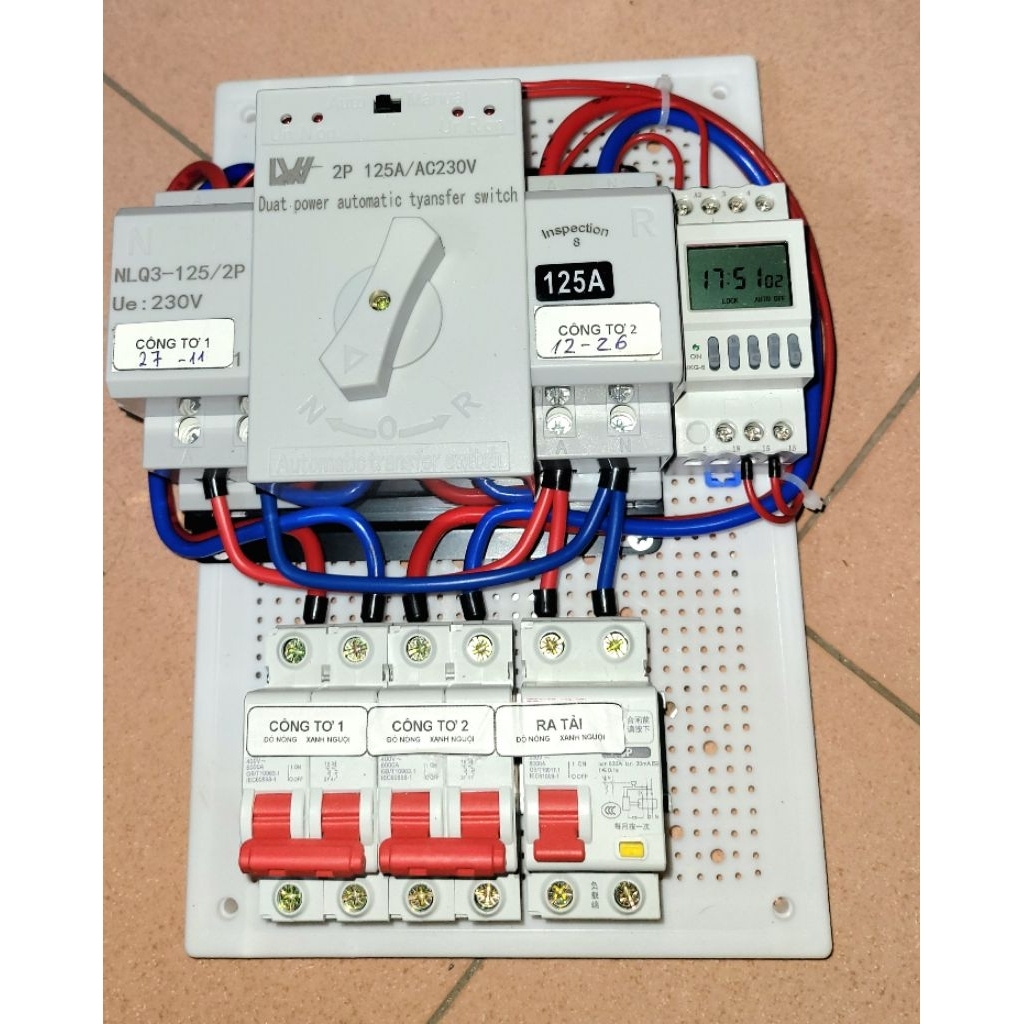 [ Tổng hợp Bảng chuyển nguồn tự động] - Cầu dao điện - ATS 125A. Hẹn giờ wifi - điện tử. Bảo hành 12 tháng
