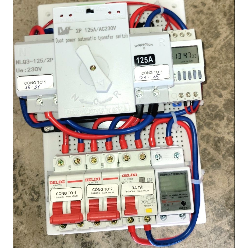 [ Tổng hợp Bảng chuyển nguồn tự động] - Cầu dao điện - ATS 125A. Hẹn giờ wifi - điện tử. Bảo hành 12 tháng