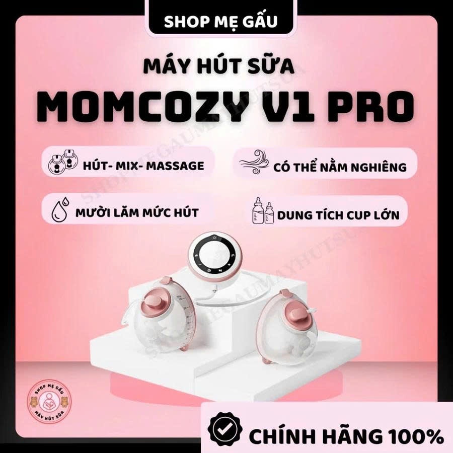 Máy hút sữa Momcozy V1 pro (cup hồng) - Bảo hành chính hãng 2 năm