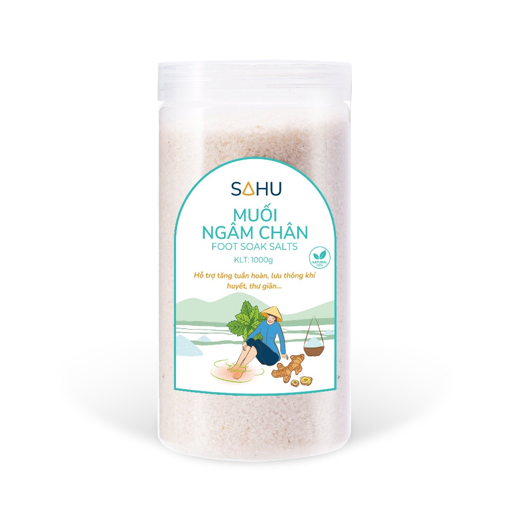 Muối ngâm chân Sahu giúp thư giãn, lưu thông khí huyết