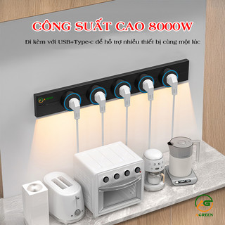 Ổ Cắm Thanh Ray Trượt Cao Cấp AGREEN AT3 Có Đèn Cảm Biến  – Vẫy Tay Là Sáng, Xoay Nhẹ Là Ngắt