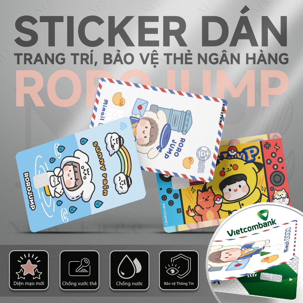 Miếng Dán Trang Trí ROROJUMP - Decal Thẻ ATM (Thẻ Chung Cư, Thẻ Xe, Debit, Credit) NF2