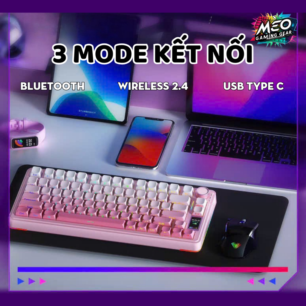 [ CHÍNH HÃNG ] Bàn Phím Cơ Không Dây Aula S75 Pro - 3 Mode - Màn TFT - LED RGB + LED VIỀN RGB | BigBuy360 - bigbuy360.vn