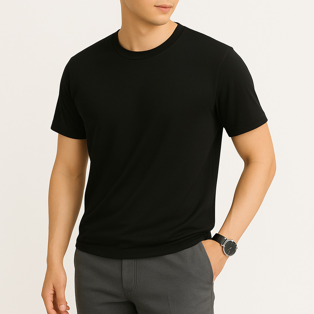 Combo 2 Áo Trơn Basic – Cotton Lạnh Co Giãn 4 Chiều, Form Slimfit, Không Kén Dáng