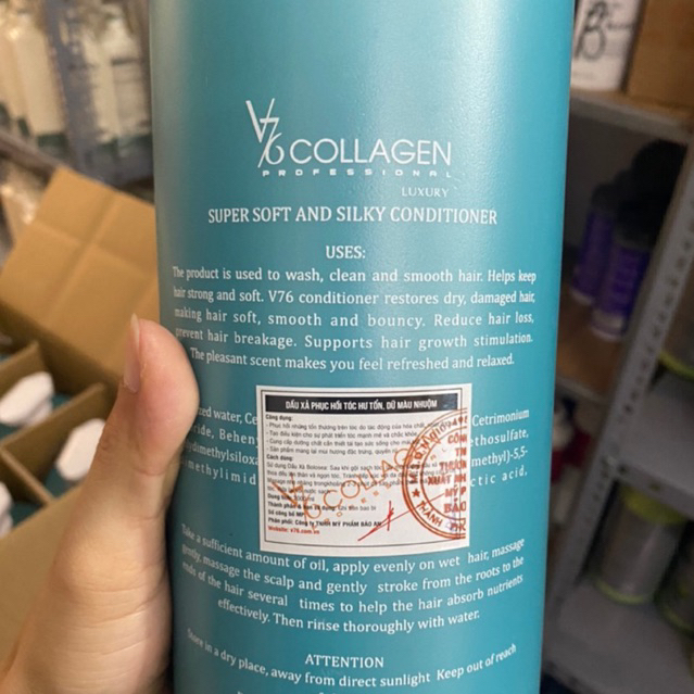 [CHÍNH HÃNG] Cặp Gội Xả Phục Hồi Tóc, Bộ Gội Xả V76 Collagen Italy 2000ml Bảo Vệ Tóc Chắc Khỏe